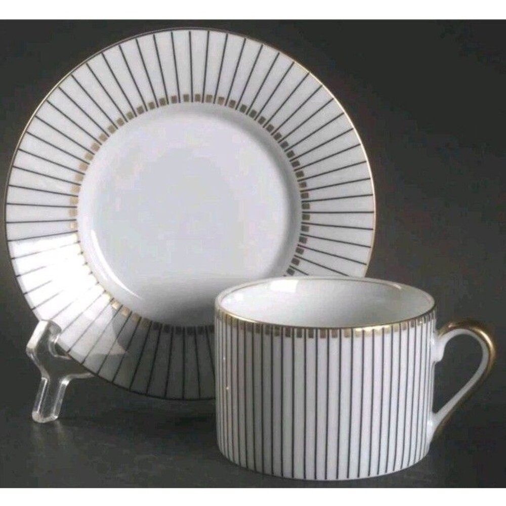 Fitz & Floyd Pareille 8 Piece Set ~ 4 Cups & 4 Saucers)  128482 New